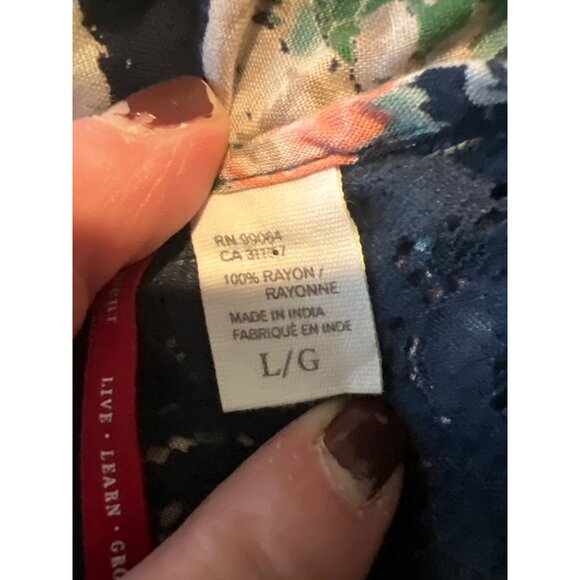 Element Jessamyn Floral Printed Lace Inset Maxi Dress in Navy Large - Picture 2 of 7